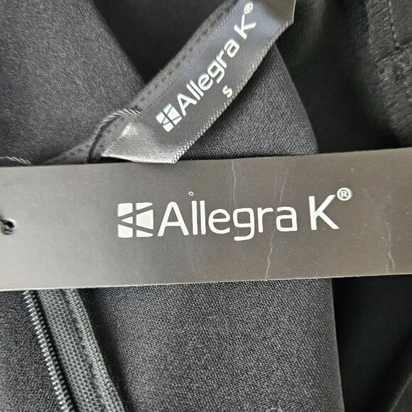 Allegra K Womens Career Round Neck Fit & Flare Dress Size Small Black Cocktail - Picture 9 of 10